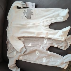 Lot of 2 NWT Carter's fleece sleepers Size 3 mo.